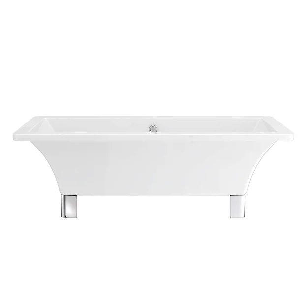 Milan 1520 Square Modern Roll Top Bath With Legs - Image 3