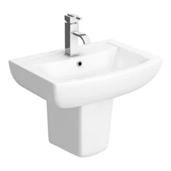 Milan Basin + Semi Pedestal (550mm Wide - 1 Tap Hole)
