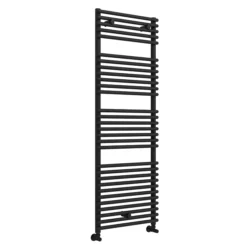 Monza Matt Black 1450 X 500 Round Bar Heated Towel Rail