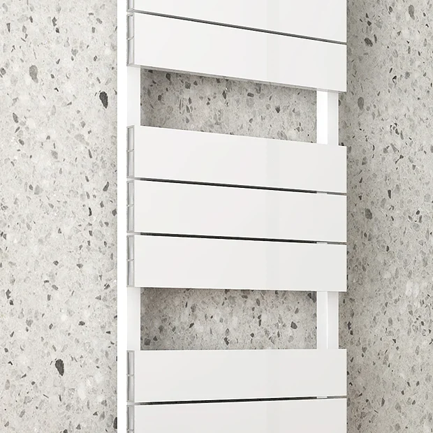 Monza White Aluminium Heated Towel Rail 1150 X 500mm Flat Panels - Image 3
