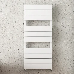 Monza White Aluminium Heated Towel Rail 1150 X 500mm Flat Panels