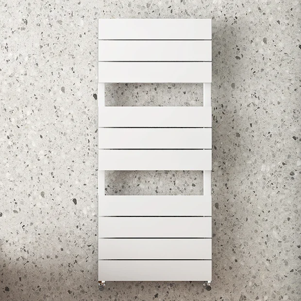 Monza White Aluminium Heated Towel Rail 1150 X 500mm Flat Panels