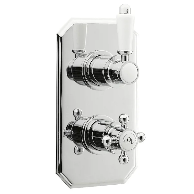 Old London - Chrome Traditional Twin Thermostatic Shower Valve