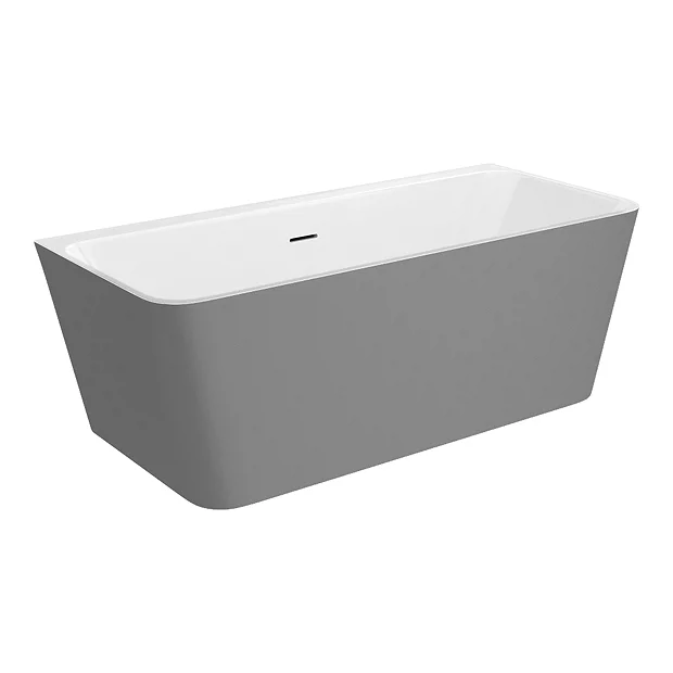 Orion Matt Grey Back To Wall Modern Square Bath (1700 X 740mm)