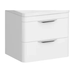 Monza 600mm White Wall Hung Vanity Cabinet (excluding Basin)