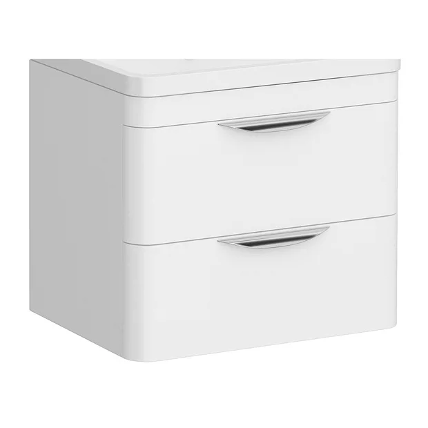 Monza 600mm White Wall Hung Vanity Cabinet (excluding Basin)