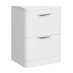 Monza 600mm White Floor Standing Vanity Cabinet (excluding Basin)