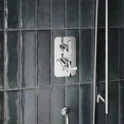 Burlington Riviera Chrome Art Deco 1 Outlet Thermostatic Concealed Shower Valve