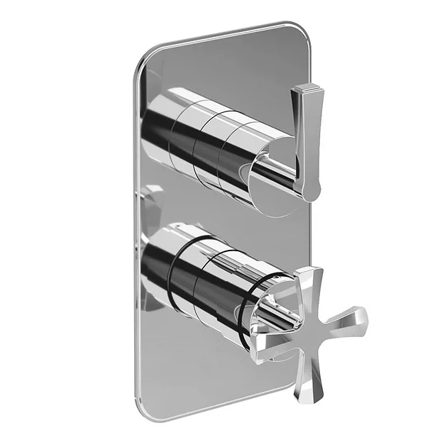 Burlington Riviera Chrome Art Deco 1 Outlet Thermostatic Concealed Shower Valve - Image 2