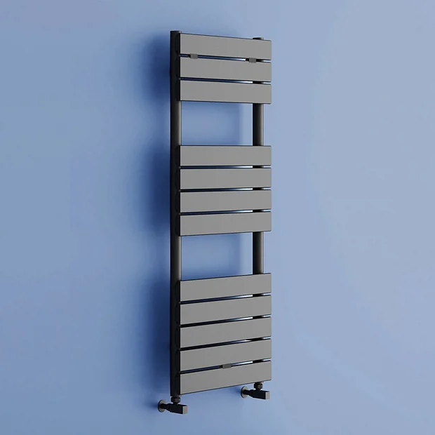 Milan Matt Black H1213mm X W500mm Heated Towel Rail - Image 2
