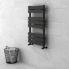 Milan Matt Black 840mm X 500mm Heated Towel Rail
