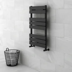 Milan Matt Black 840mm X 500mm Heated Towel Rail