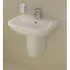 VitrA - S20 Wall Mounted Basin And Half Pedestal - 1 Tap Hole