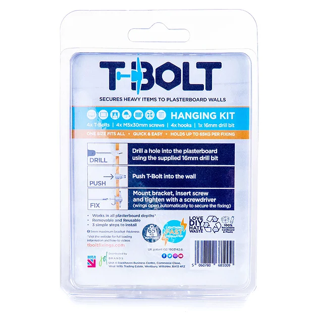 T-Bolt Plasterboard Fixings (Pack Of 4) - Image 3
