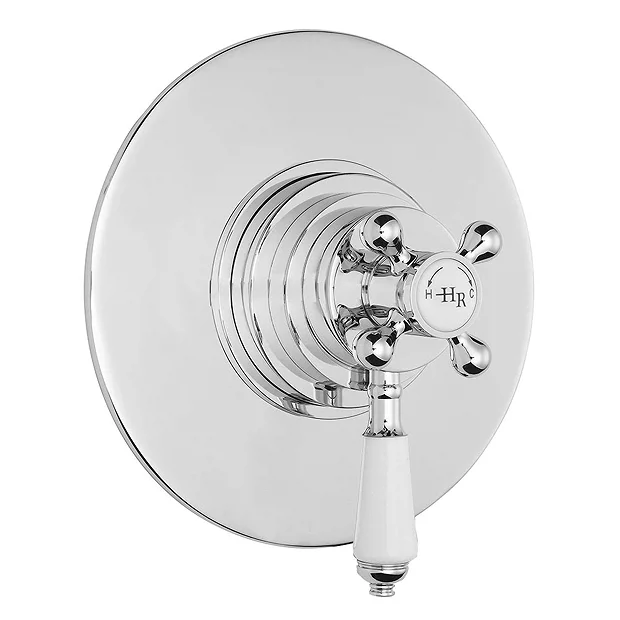 Hudson Reed Topaz White Dual Concealed Thermostatic Shower Valve Chrome - Image 2