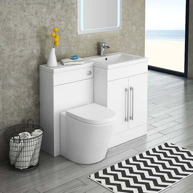 Valencia 1100mm Combination Bathroom Suite Unit With Basin + Solace Toilet - Image 2