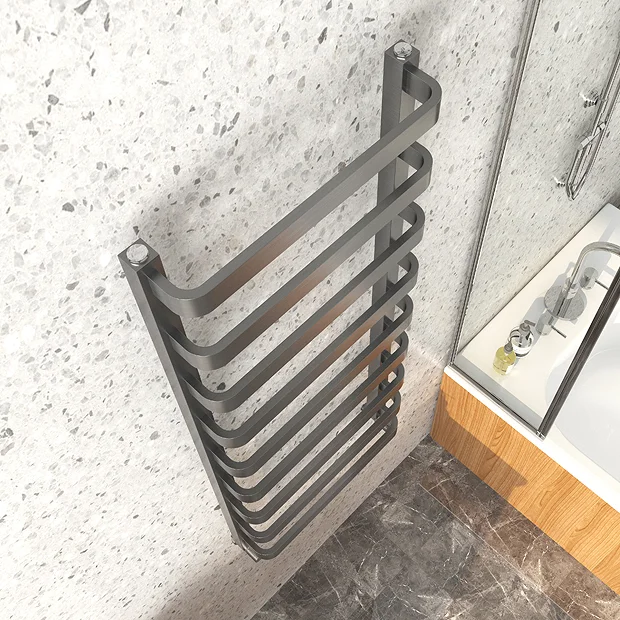 Venice Brushed Black Nickel Designer Heated Towel Rail (500 X 1200mm)