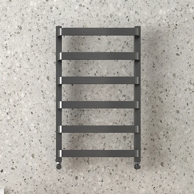 Venice Brushed Black Nickel Designer Heated Towel Rail (500 X 800mm) - Image 3