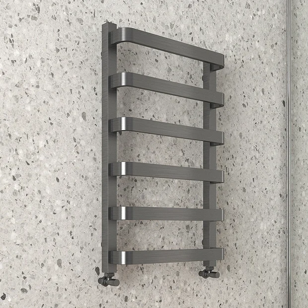 Venice Brushed Black Nickel Designer Heated Towel Rail (500 X 800mm) - Image 2