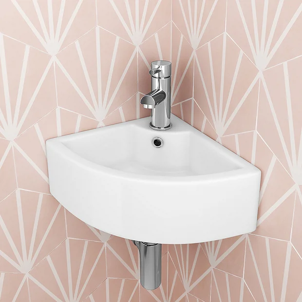 Bermuda Corner Cloakroom Basin 1TH - 335 X 335mm - Image 2