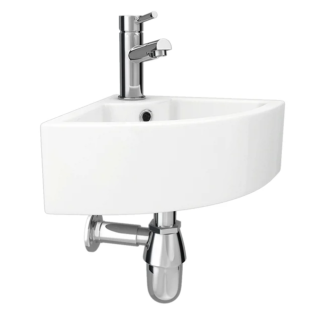 Bermuda Corner Cloakroom Basin 1TH - 335 X 335mm - Image 3