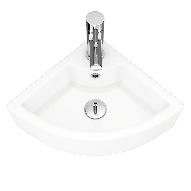 Bermuda Corner Cloakroom Basin 1TH - 335 X 335mm - Image 4