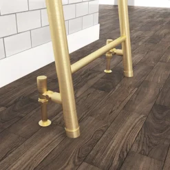 Venice Brushed Brass Leaning Ladder 1800 X 500mm Heated Towel Rail