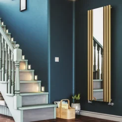 Terma Rolo Mirror H1800 X W590mm Brass Designer Radiator